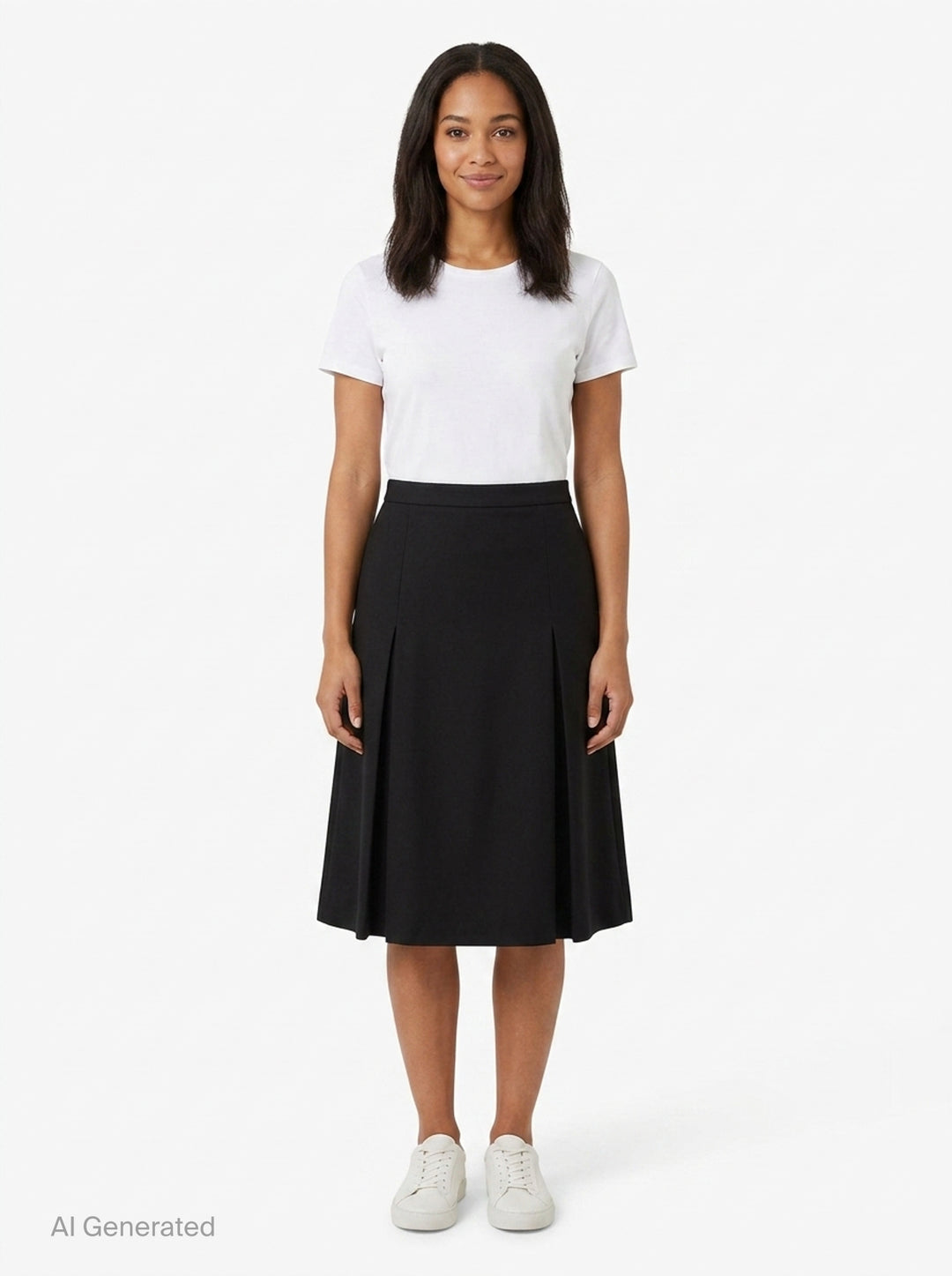 Black Flared Tuck Skirt | pushBUTTON | Club21 - front
