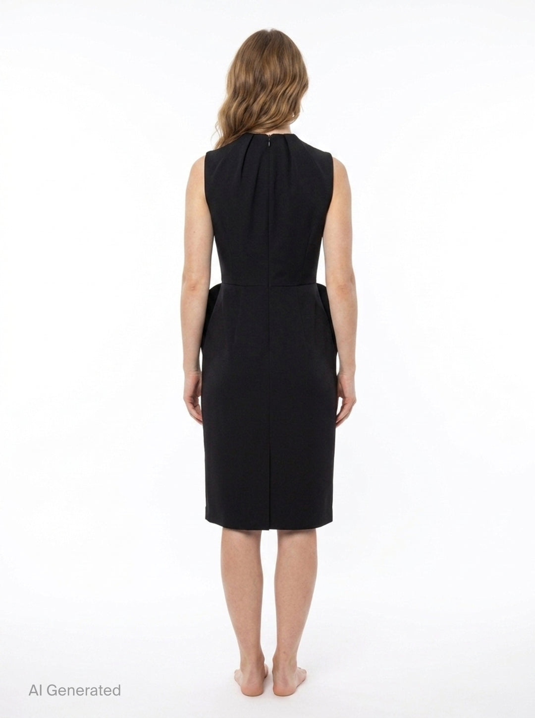 Black Structured Sleeveless Dress | pushBUTTON | Club21 - back