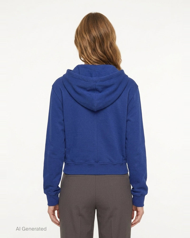 Blue Draped Zip-Up Hoodie | pushBUTTON | Club21 - back