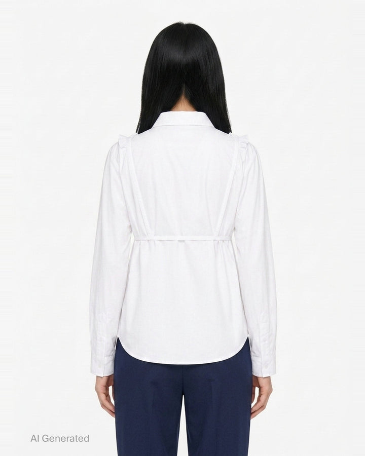 Bra Detail Cotton Shirt | pushBUTTON | Club21 - back
