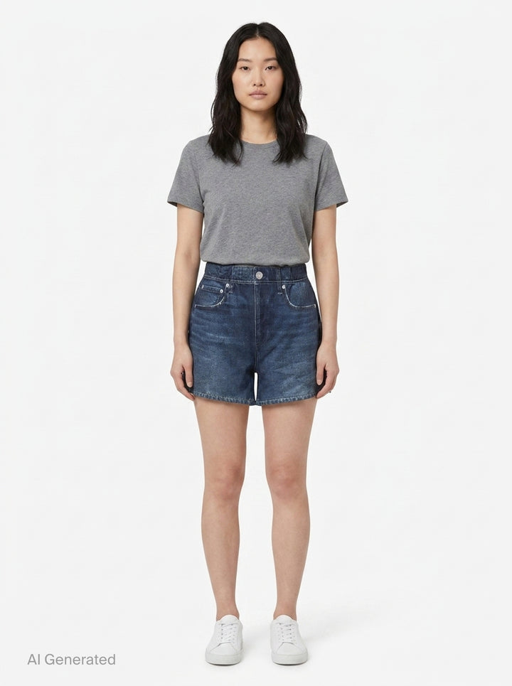 Denim Walking Shorts | rag & bone | Club21 - front