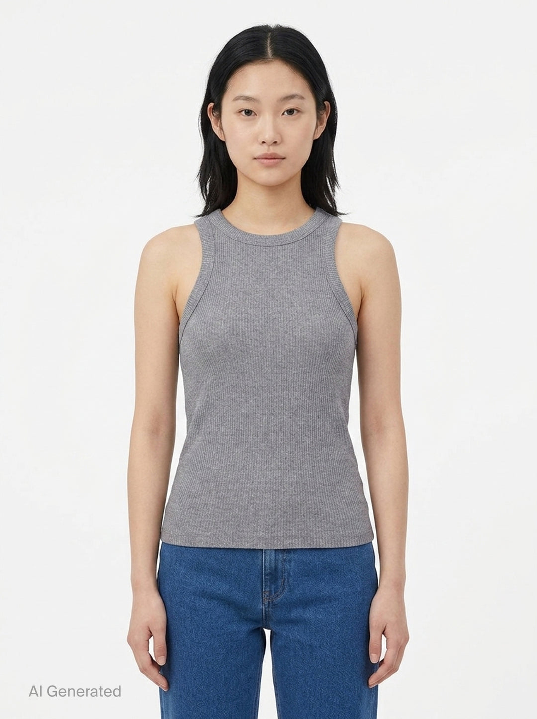 Essential Rib Heather Tank | rag & bone | Club21 - front