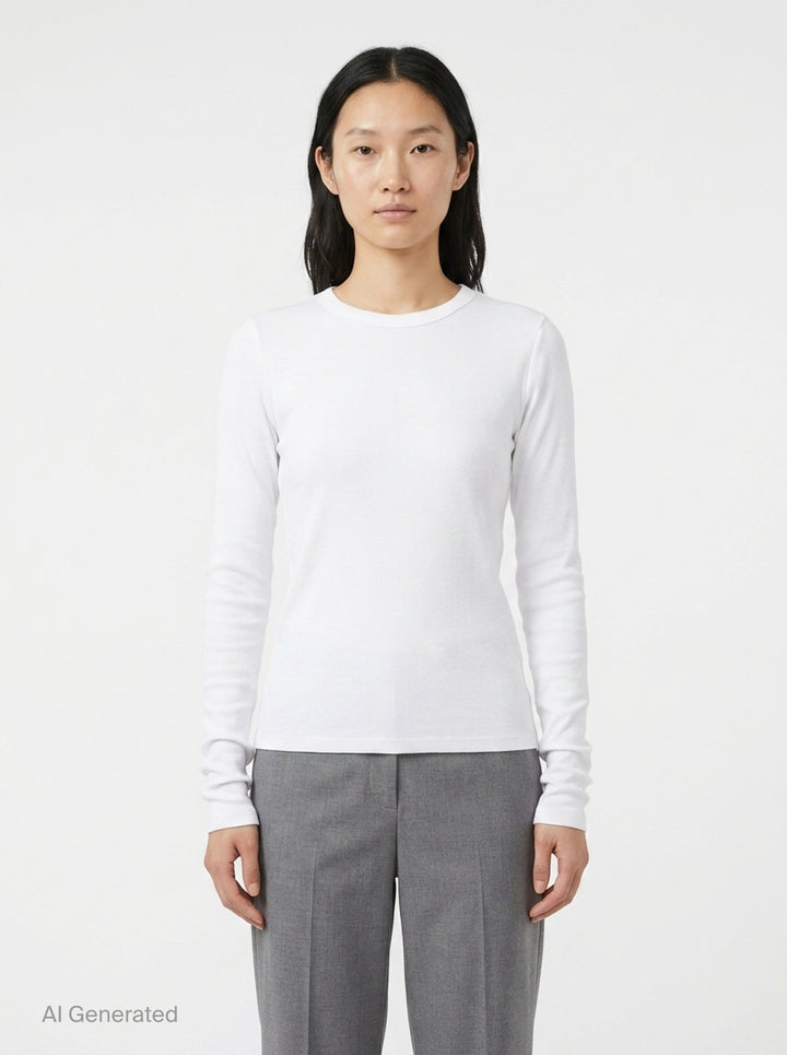 Essential Rib Long Sleeve Crew | rag & bone | Club21 - front