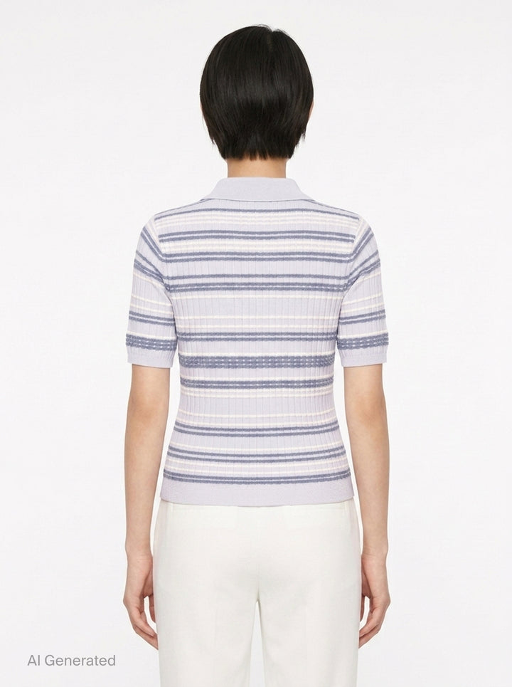 Karina Stripe Short Sleeve Cardigan | rag & bone | Club21 - back