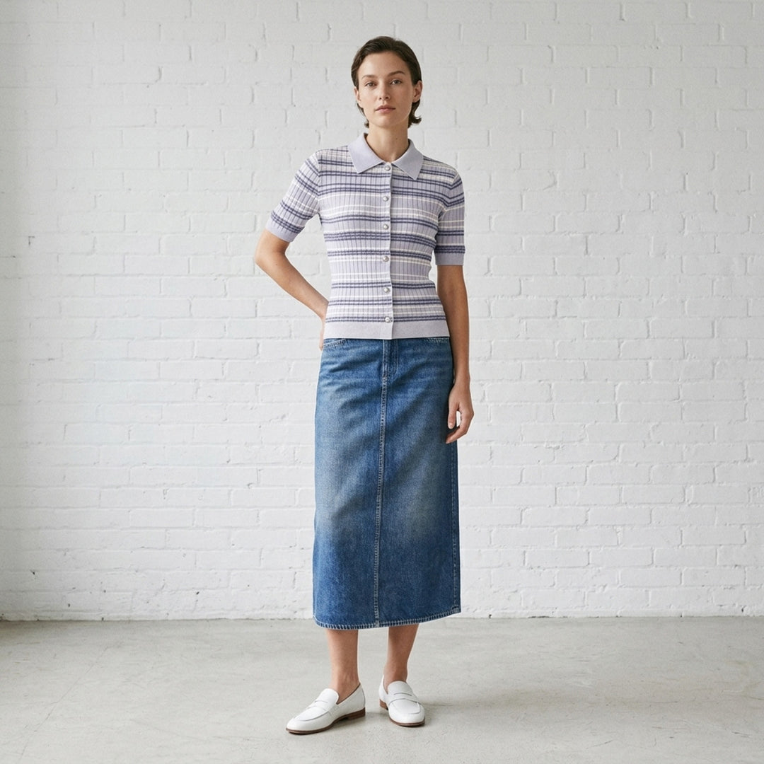 Karina Stripe Short Sleeve Cardigan | rag & bone | Club21 - lifestyle