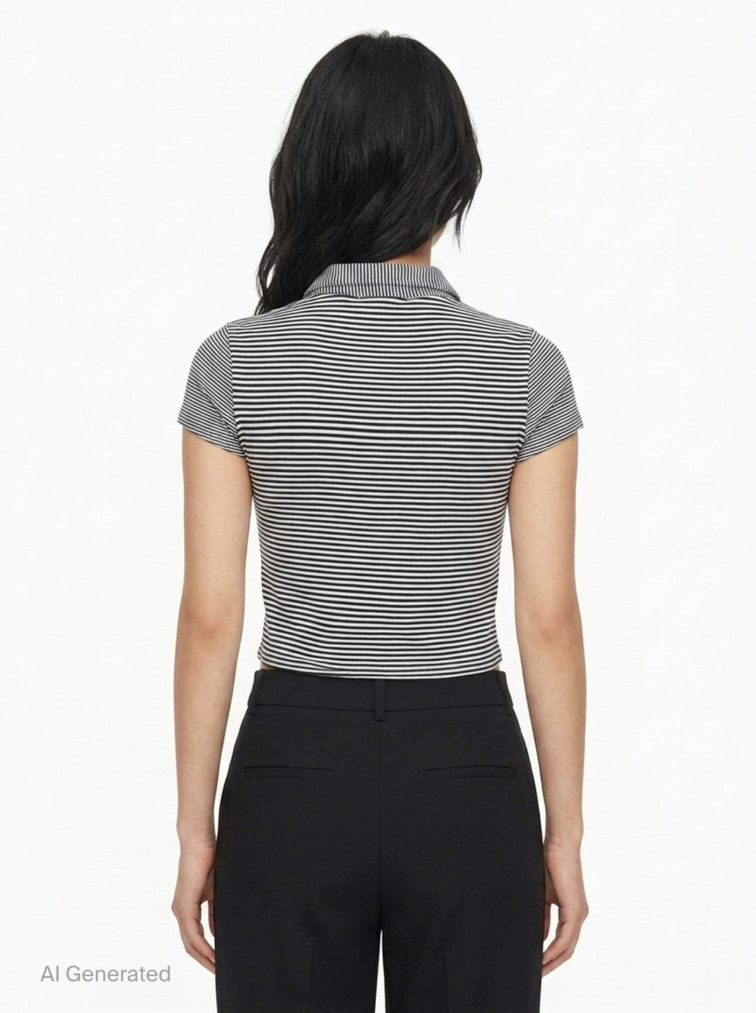 Knit Button Stripe Polo | rag & bone | Club21 - back