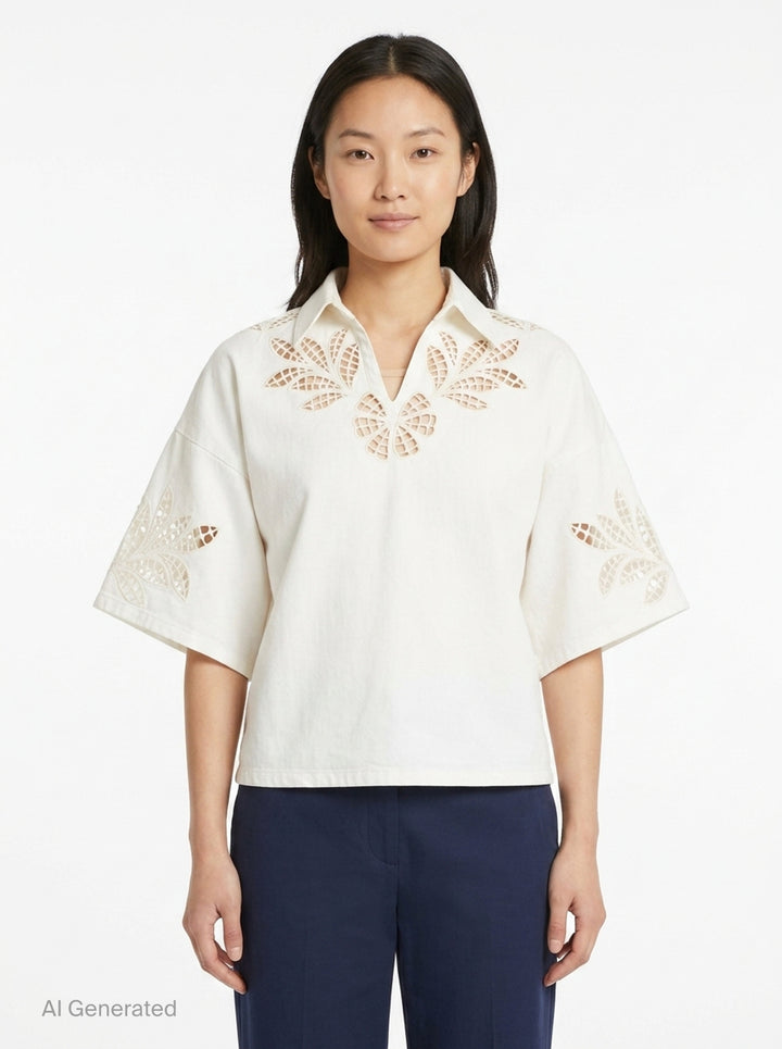 Lucy Lace Popover Top | rag & bone | Club21 - front