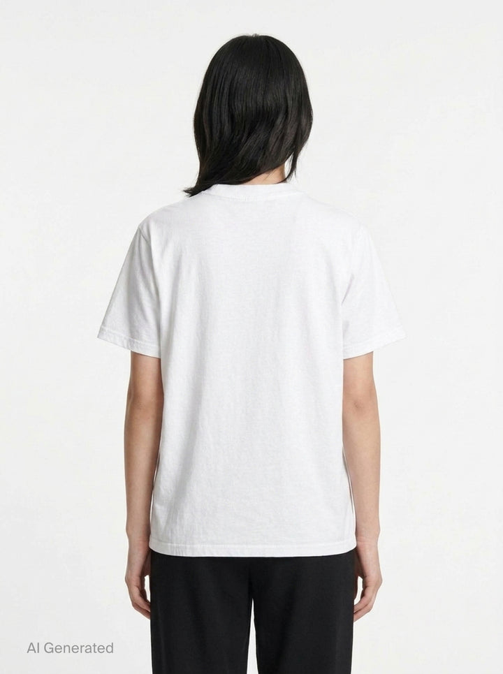rag & bone Miramar Cotton Graphic Tee in white with varsity-script logo and tiger-stripe print detail on the chest - back