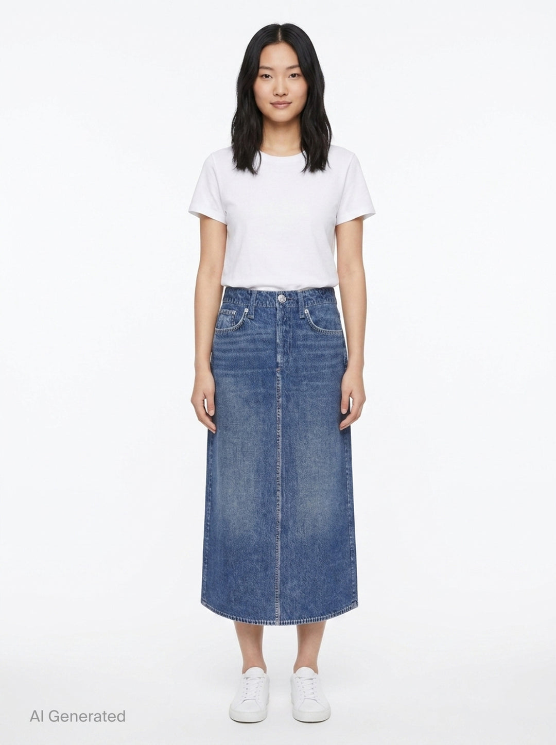 Miramar Denim Midi Skirt | rag & bone | Club21 - front