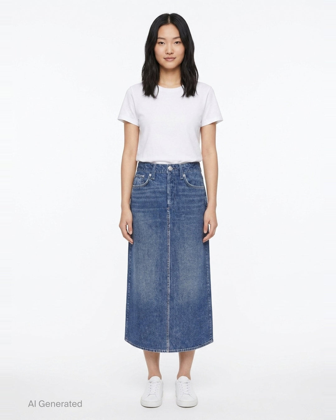 Miramar Denim Midi Skirt | rag & bone | Club21 - front