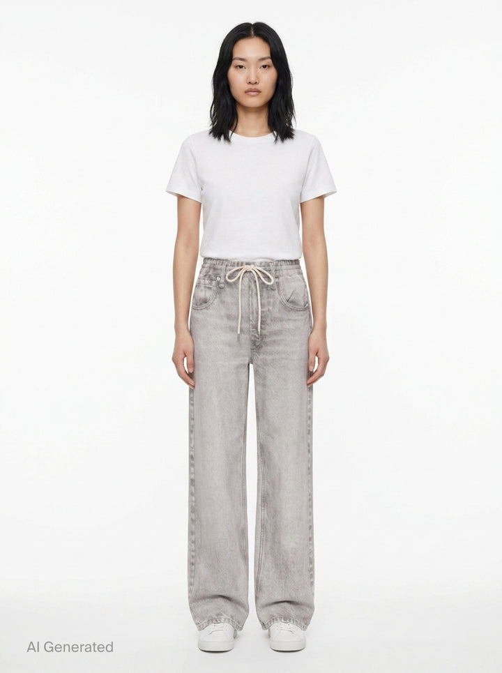 Miramar Drawcord Wide Leg Jeans | rag & bone | Club21 - front