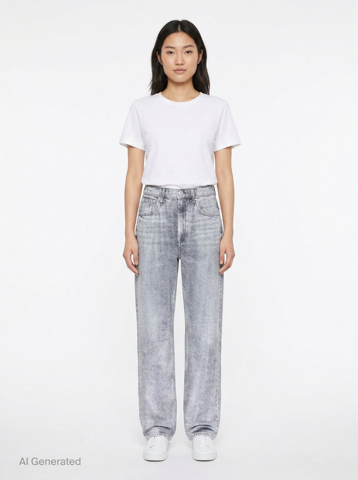 rag & bone Miramar Wide Pull-On Jeans in light indigo wash, featuring a relaxed wide-leg silhouette, pull-on waistband, and five-pocket construction with vintage sun-bleached fading - front