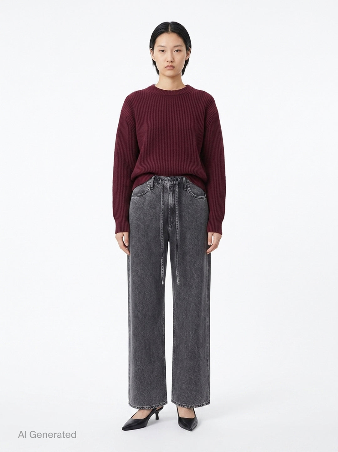 Phoebe Drawstring Wide Jeans | rag & bone | Club21 - front