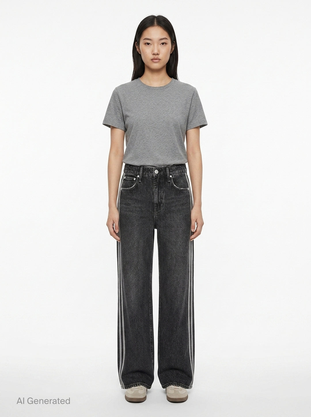 Side Stripe Wide Leg Jeans | rag & bone | Club21 - front