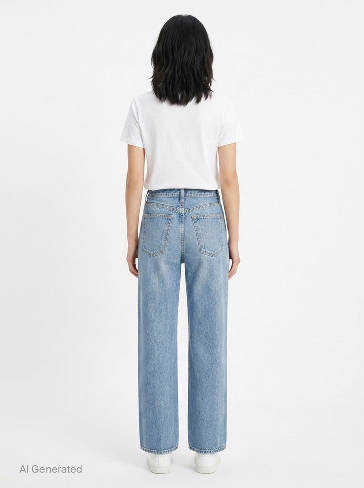 Side Stripe Wide Leg Jeans | rag & bone | Club21 - back
