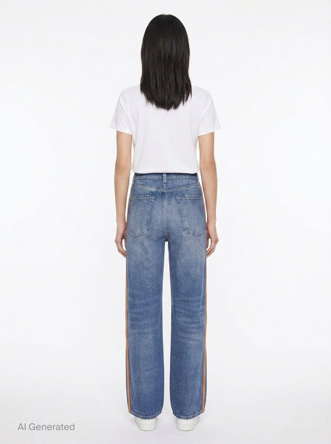 Side Stripe Wide Leg Jeans | rag & bone | Club21 - back