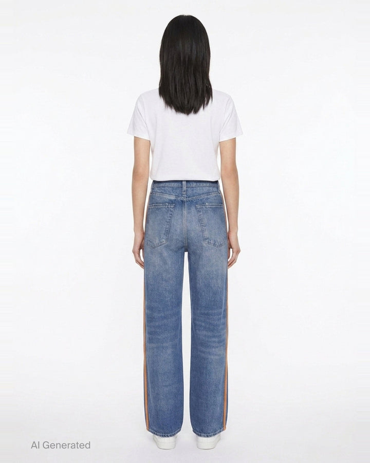 Side Stripe Wide Leg Jeans | rag & bone | Club21 - back