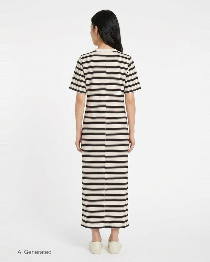 Slub Stripe Midi Dress | rag & bone | Club21 - back