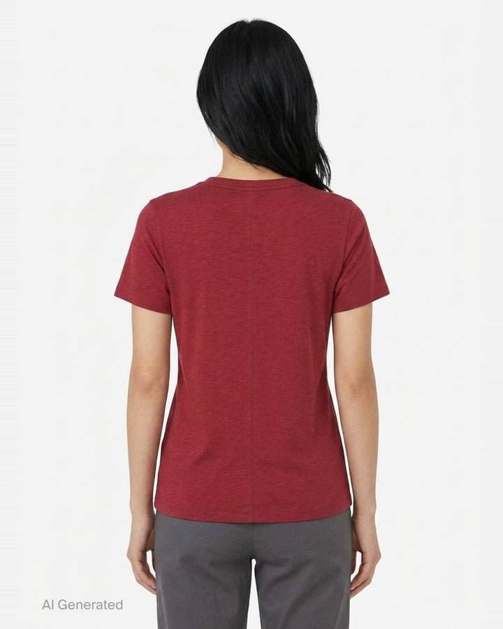 rag & bone Slub V-Neck Tee in light blue, featuring a deep V-neckline with tonal ribbed trim and short sleeves, photographed flat on a white background - back