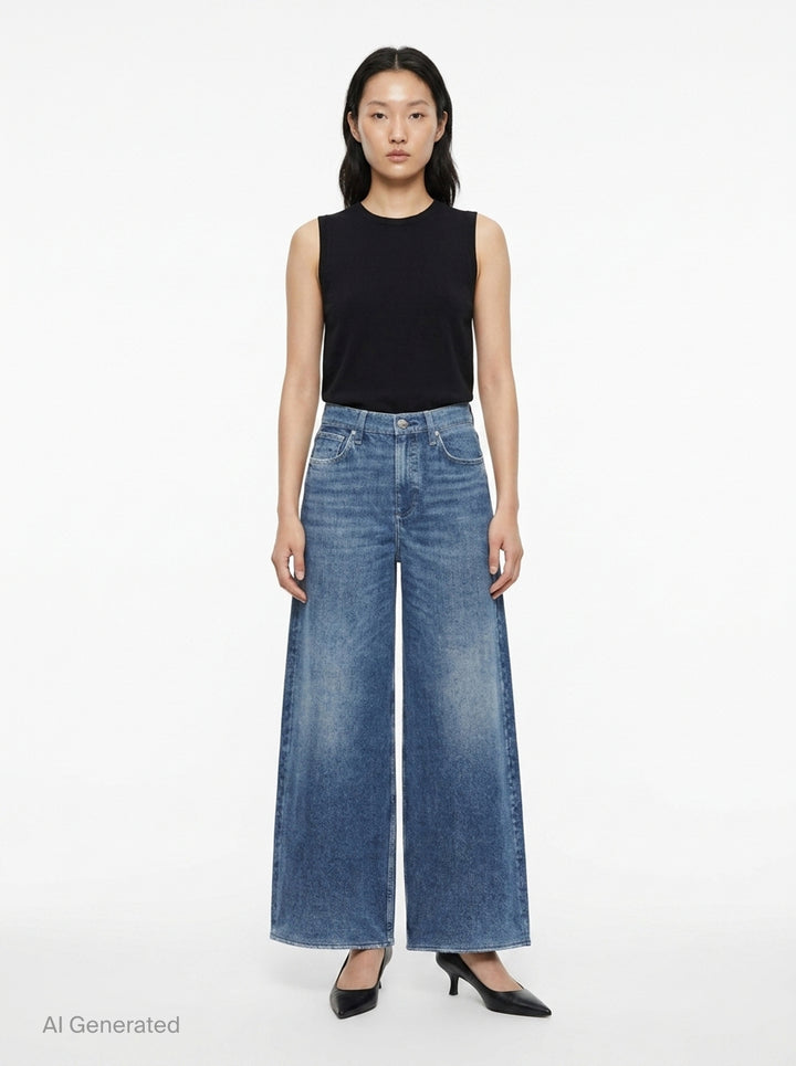 Sofie Wide Leg Ankle Jeans | rag & bone | Club21 - front