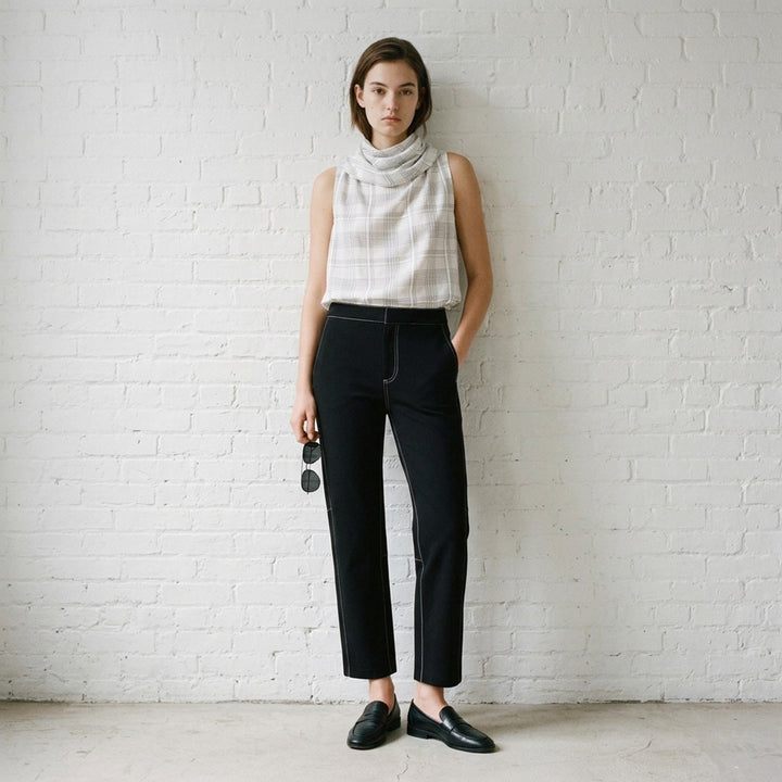 Vito Ponte Cropped Contrast Stitch Pants | rag & bone | Club21 - lifestyle
