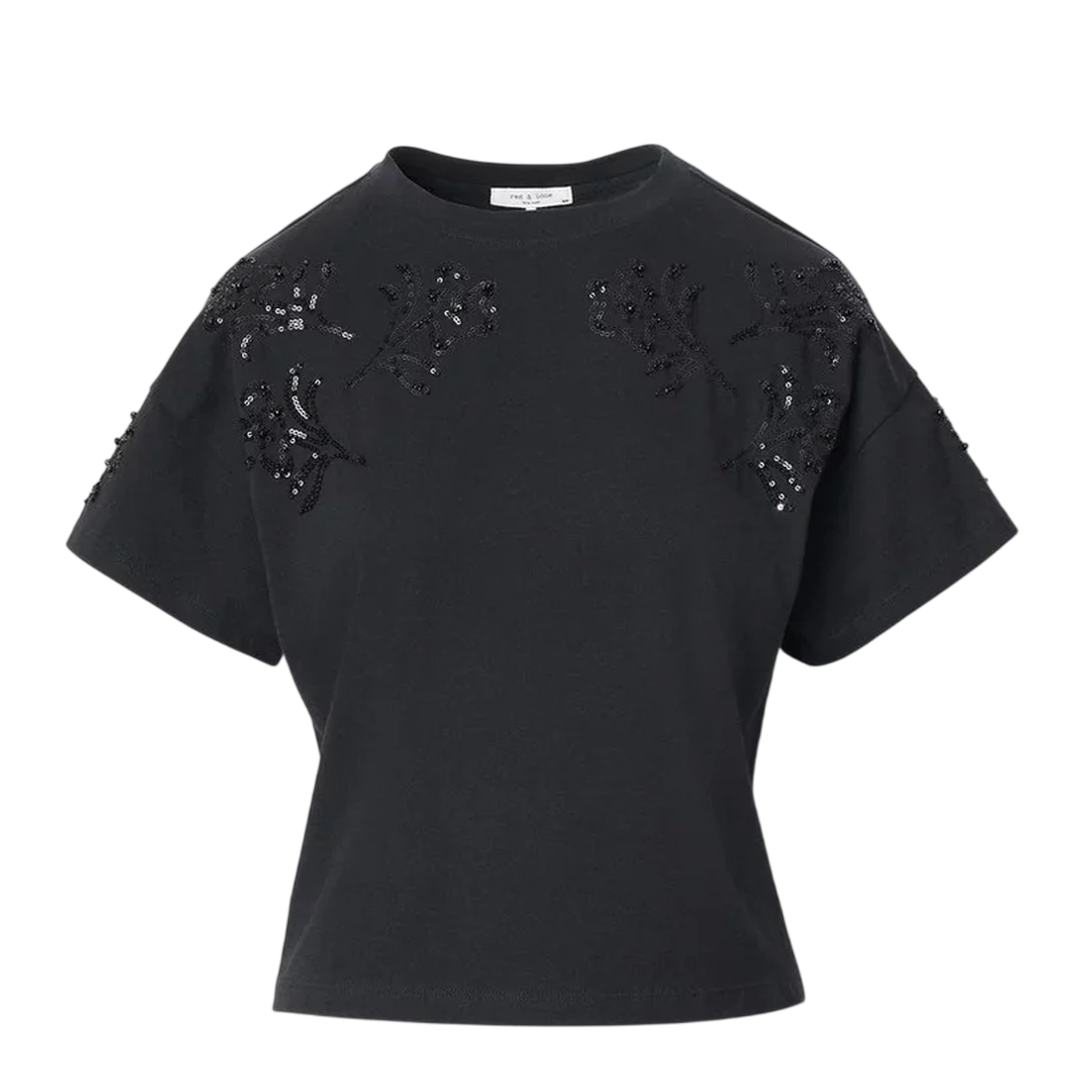 Beaded Floral Kelly Boxy Tee