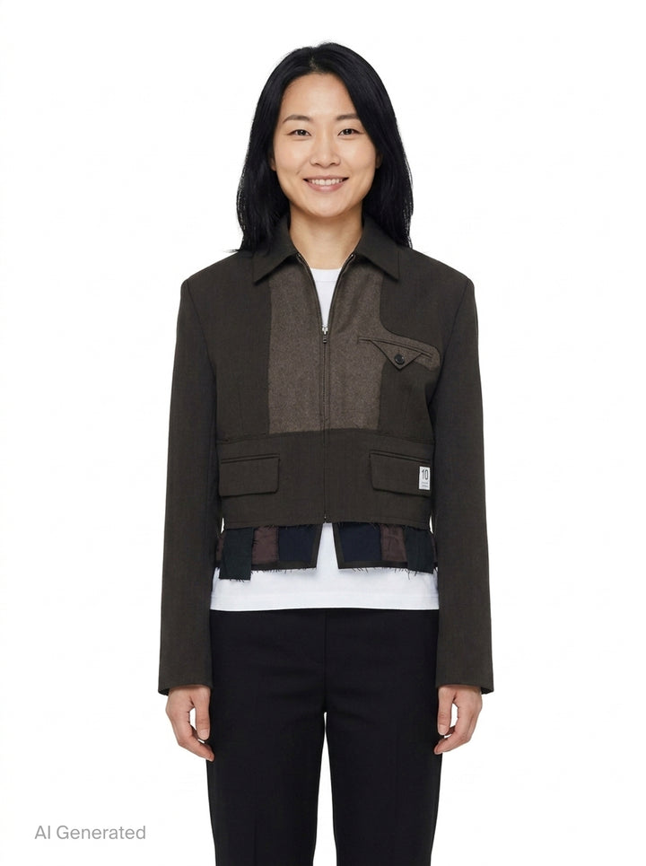 Inside-Out Crop Jacket | RE;CODE | Club21 - front