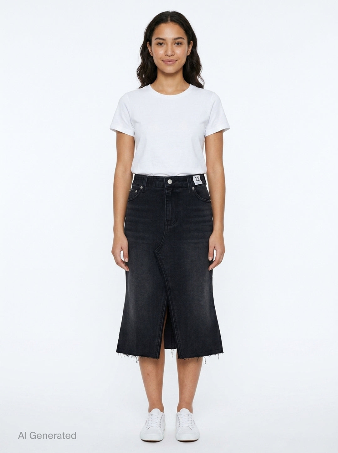 Inside-Out Denim Skirt | Re;Code | Club21 - front