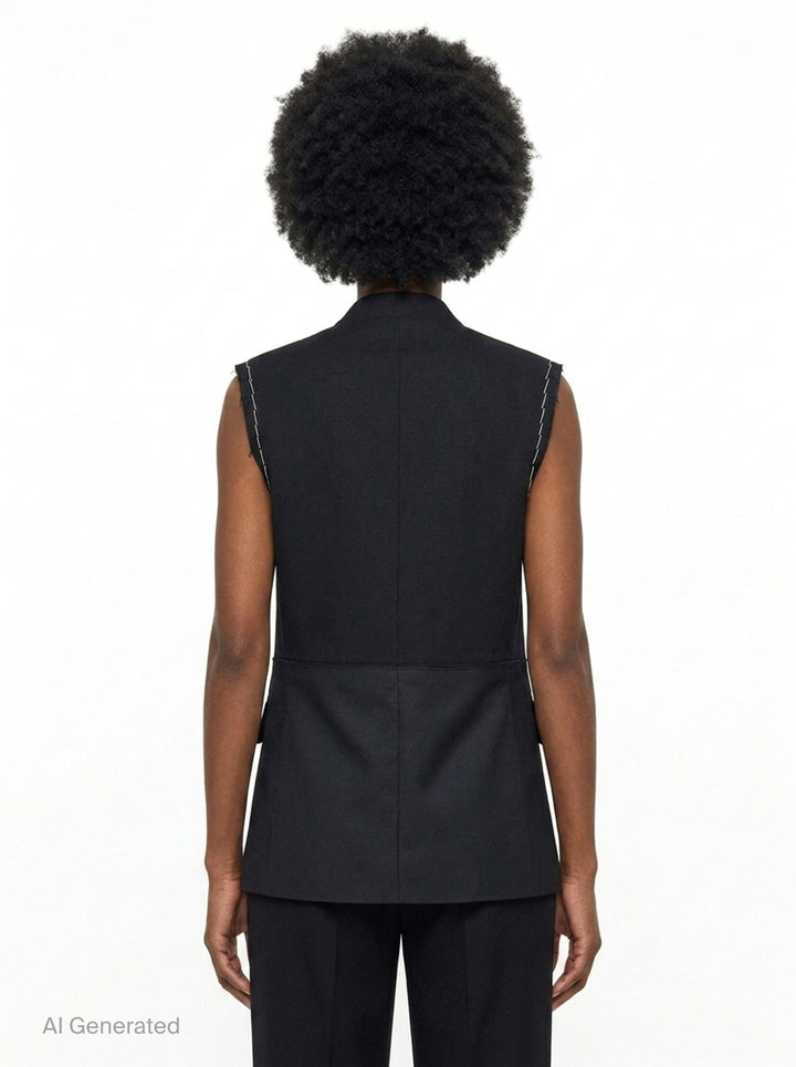 Layered Raw-Edged Vest | Re;Code | Club21 - back