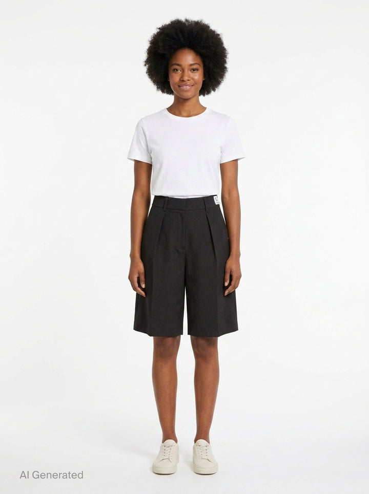 Pleated Tailored Shorts | RE;CODE | Club21 - front