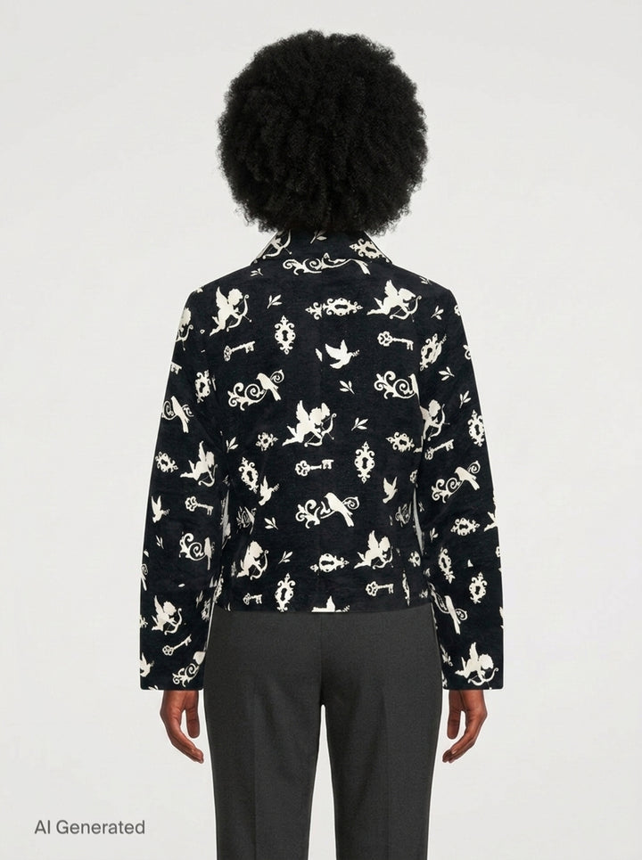 Cupid Print Cropped Jacket | Renli Su | Club21 - back