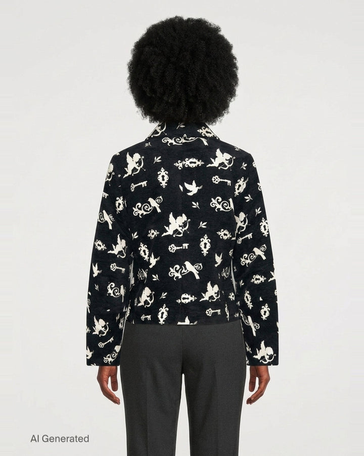 Cupid Print Cropped Jacket | Renli Su | Club21 - back