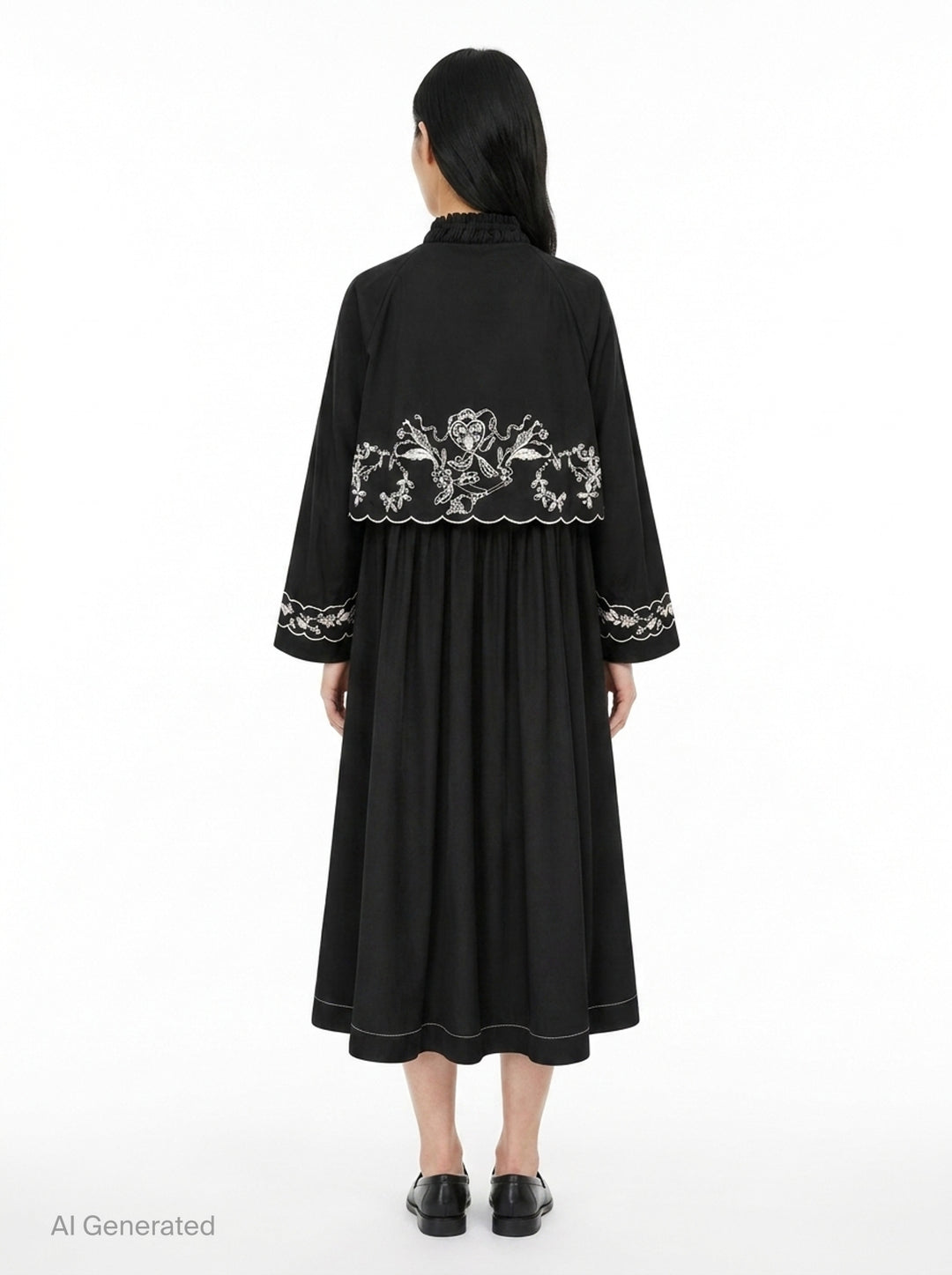 Embroidered Contrast Trench Coat | Renli Su | Club21 - back