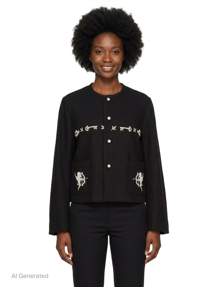 Embroidered Crewneck Jacket | Renli Su | Club21 - front