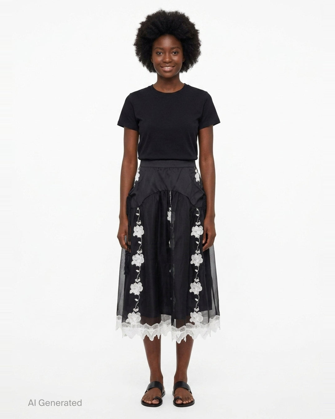 Layered Lace Midi Skirt | Renli Su | Club21 - front