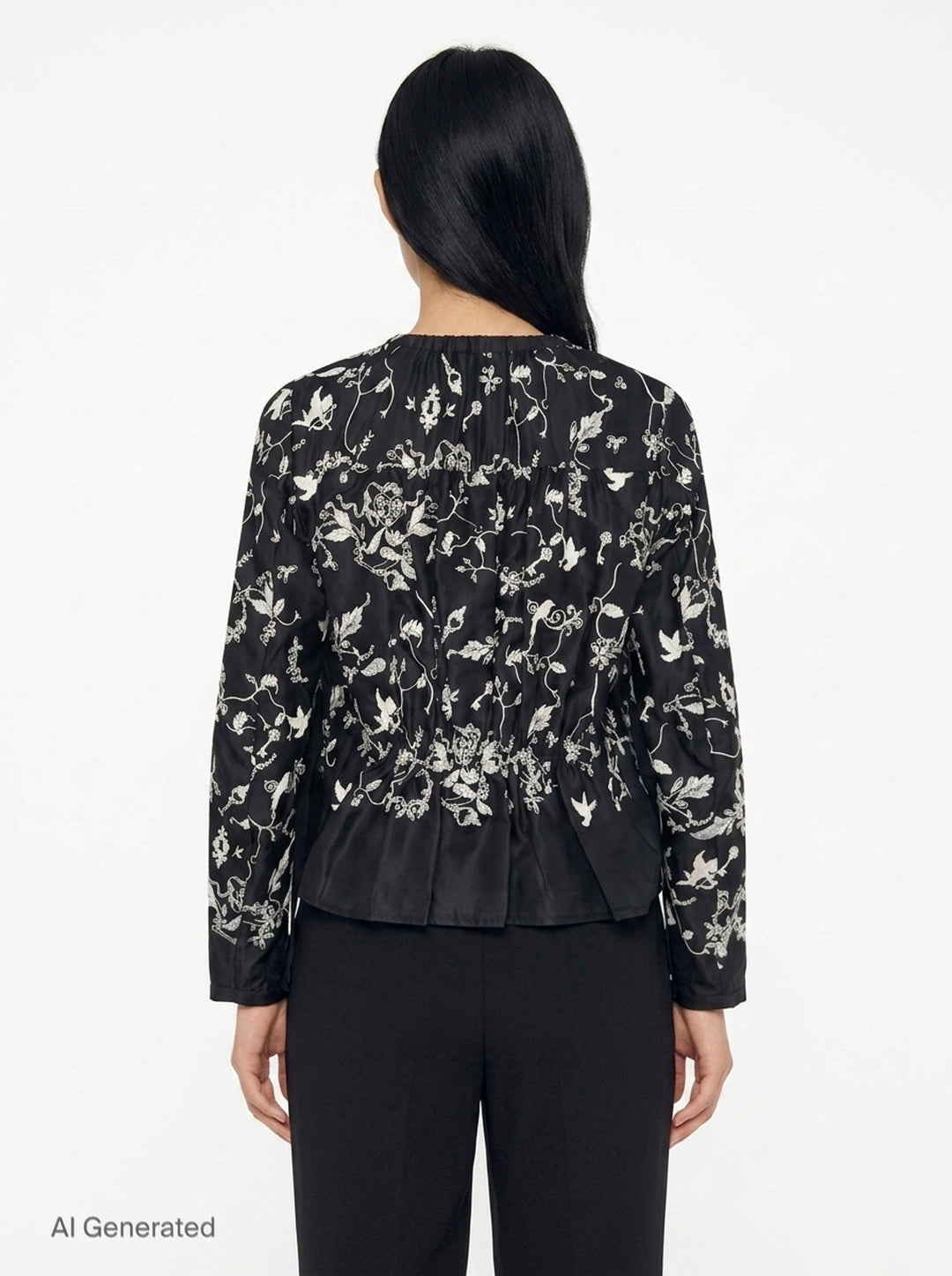 Long Sleeve Embroidered Blouse | Renli Su | Club21 - back