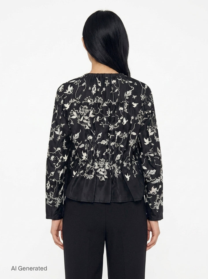 Long Sleeve Embroidered Blouse | Renli Su | Club21 - back