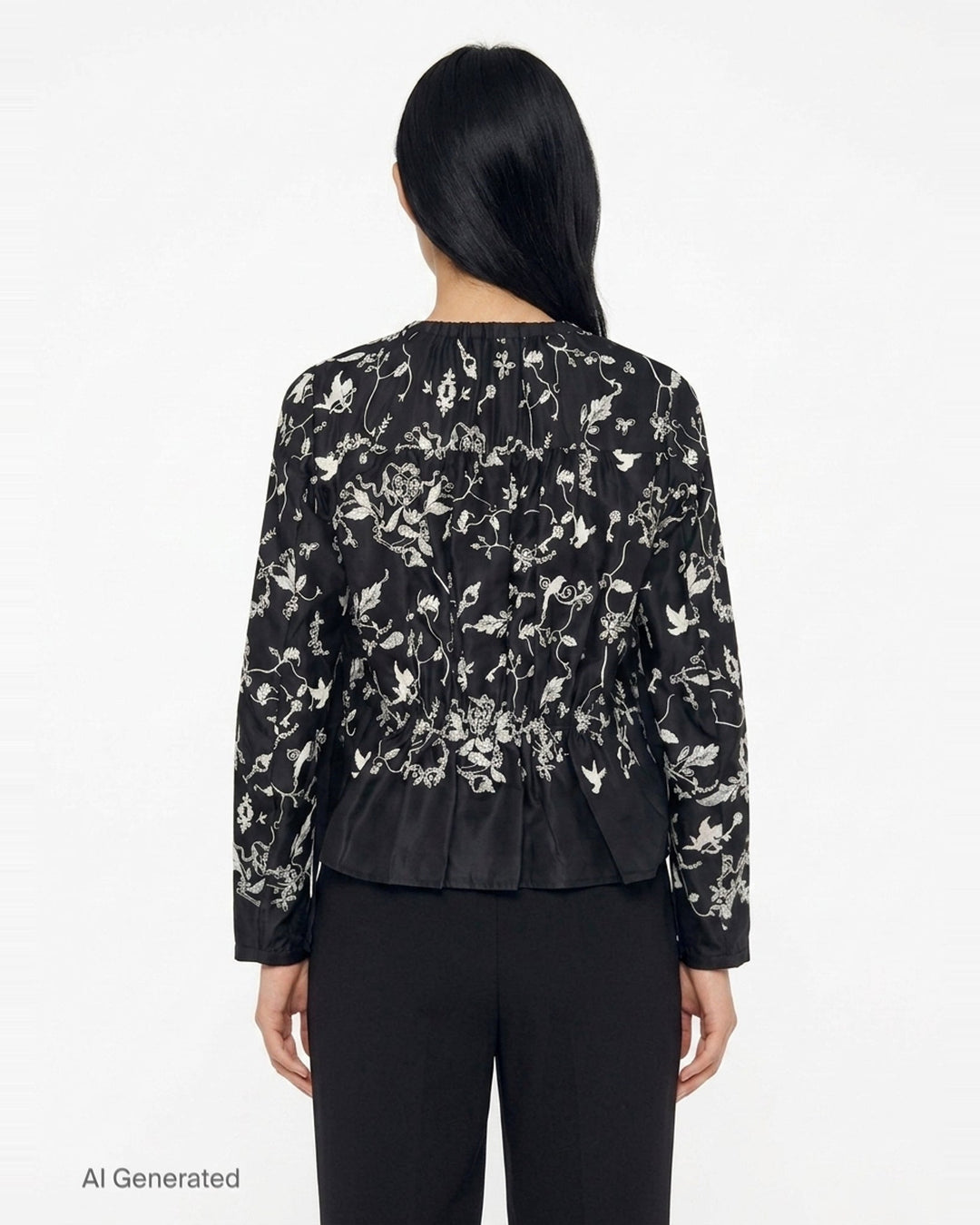 Long Sleeve Embroidered Blouse | Renli Su | Club21 - back