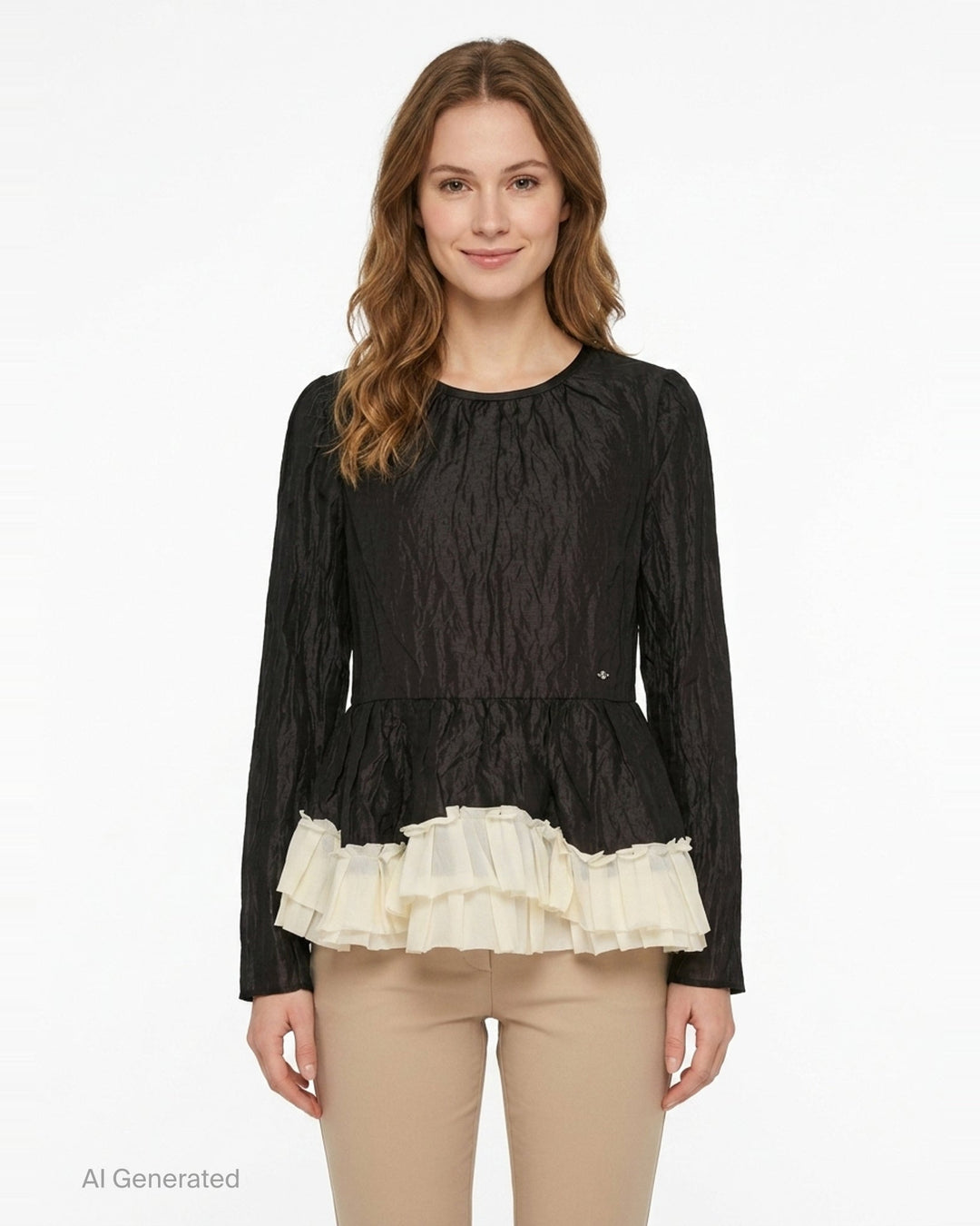 Long Sleeve Peplum Blouse | Renli Su | Club21 - front