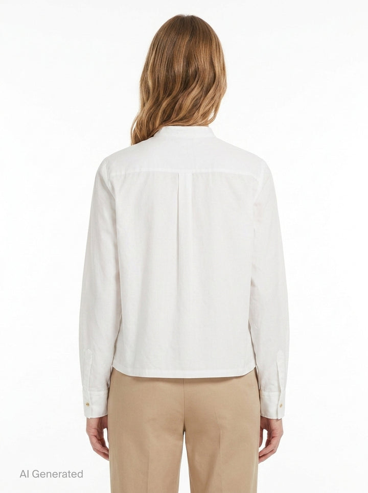 Long Sleeve Pleated Lace Blouse | Renli Su | Club21 - back