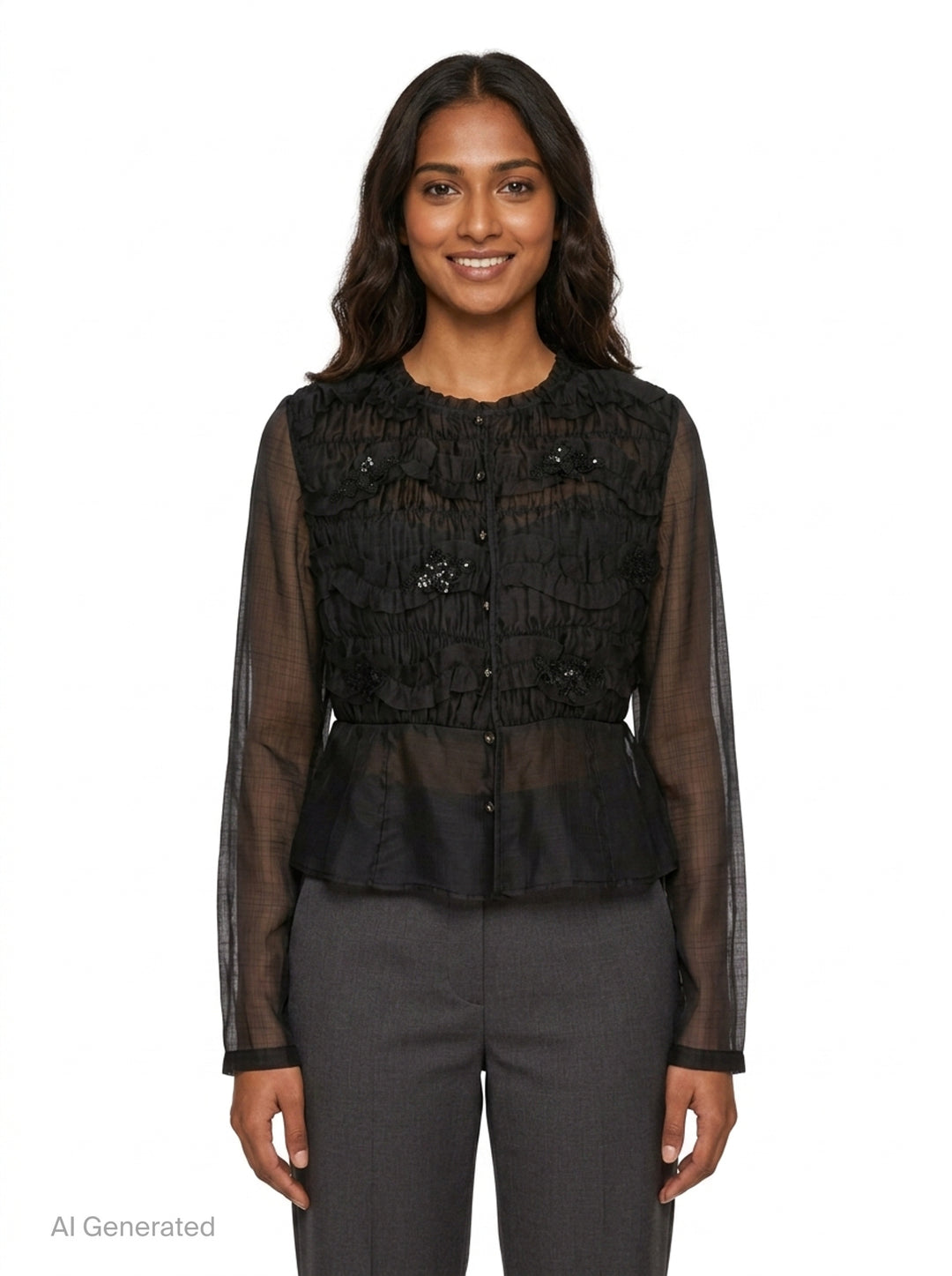 Silk Long Sleeve Blouse | Renli Su | Club21 - front
