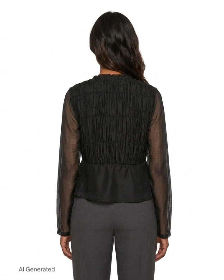 Silk Long Sleeve Blouse | Renli Su | Club21 - back