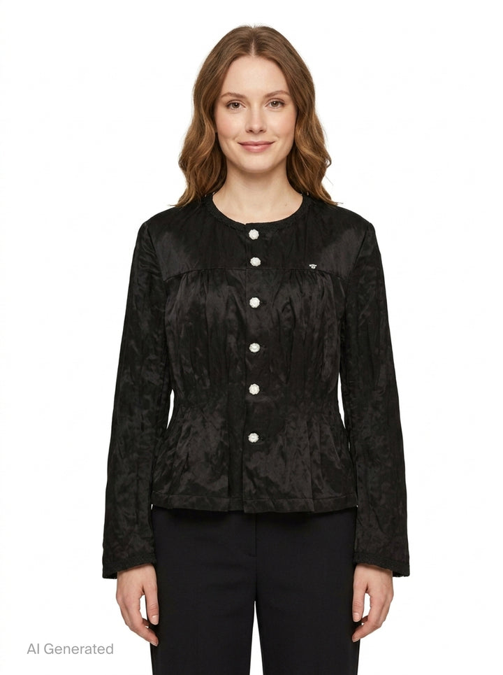 Silk Long Sleeve Waisted Jacket | Renli Su | Club21 - front
