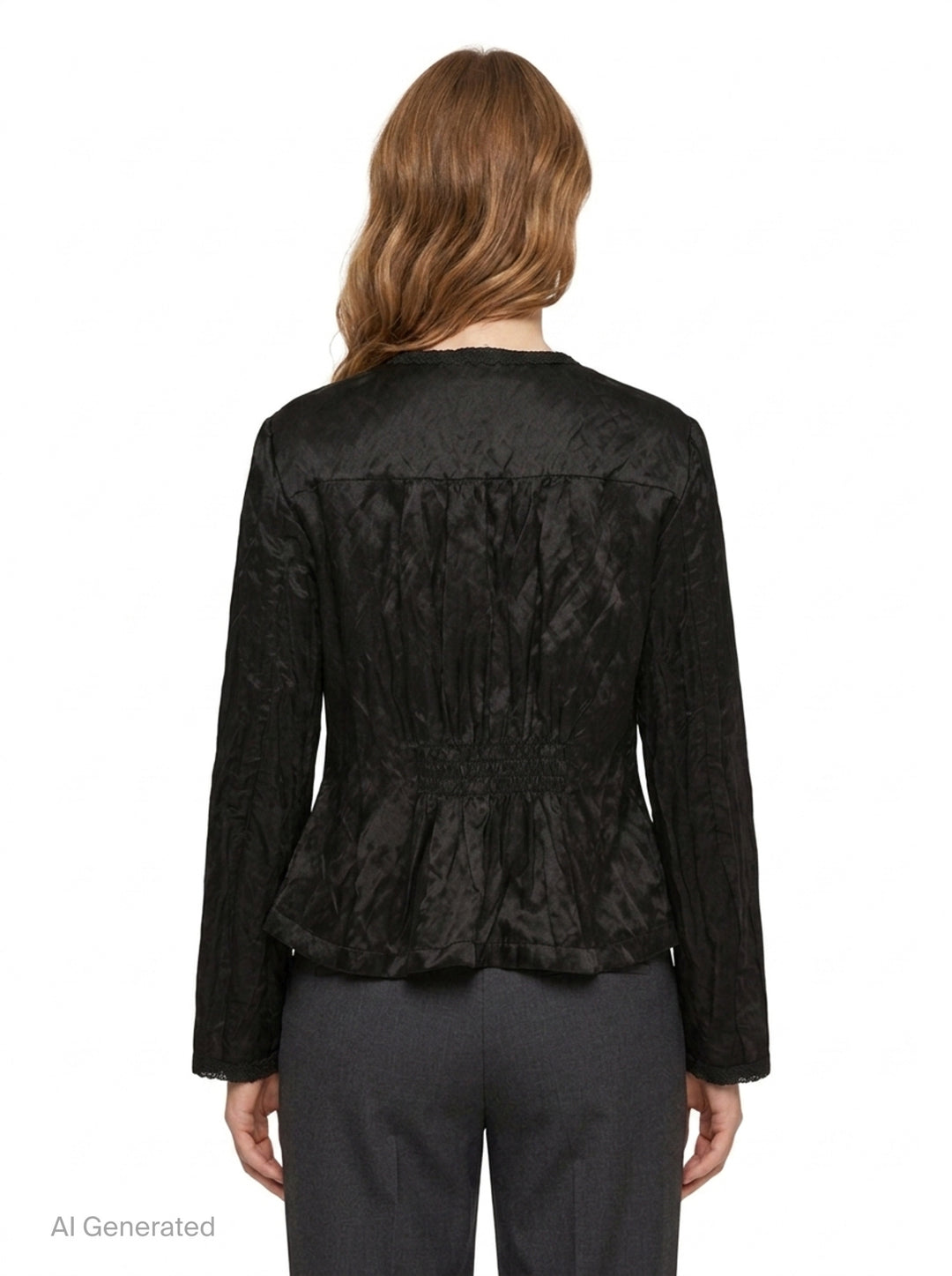 Silk Long Sleeve Waisted Jacket | Renli Su | Club21 - back