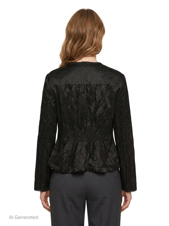 Silk Long Sleeve Waisted Jacket | Renli Su | Club21 - back