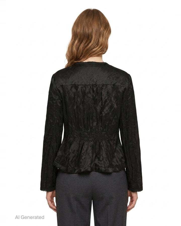 Silk Long Sleeve Waisted Jacket | Renli Su | Club21 - back