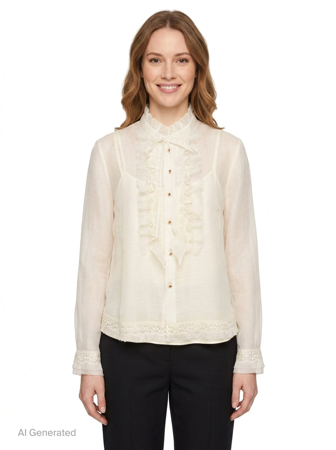 Silk Sheer Long Sleeve Shirt | Renli Su | Club21 - front
