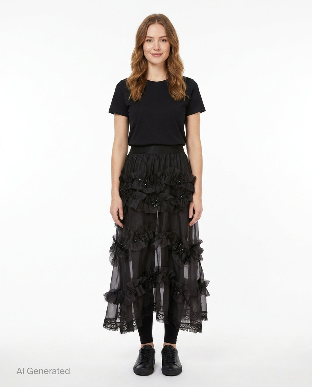 Silk Sheer Ruffled Skirt | Renli Su | Club21 - front