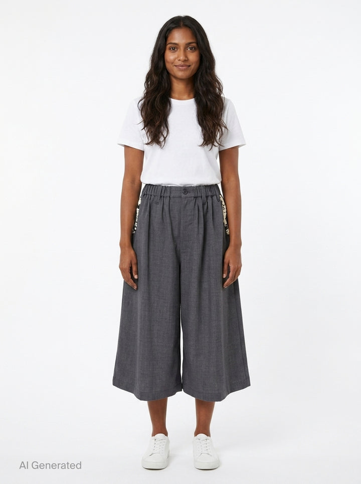 Wide Leg Stretch Trousers | Renli Su | Club21 - front