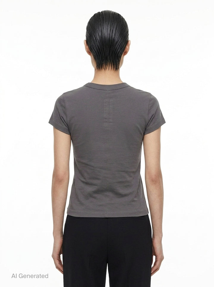 Cropped Level Classic Cotton Tee | Rick Owens | Club21 - back